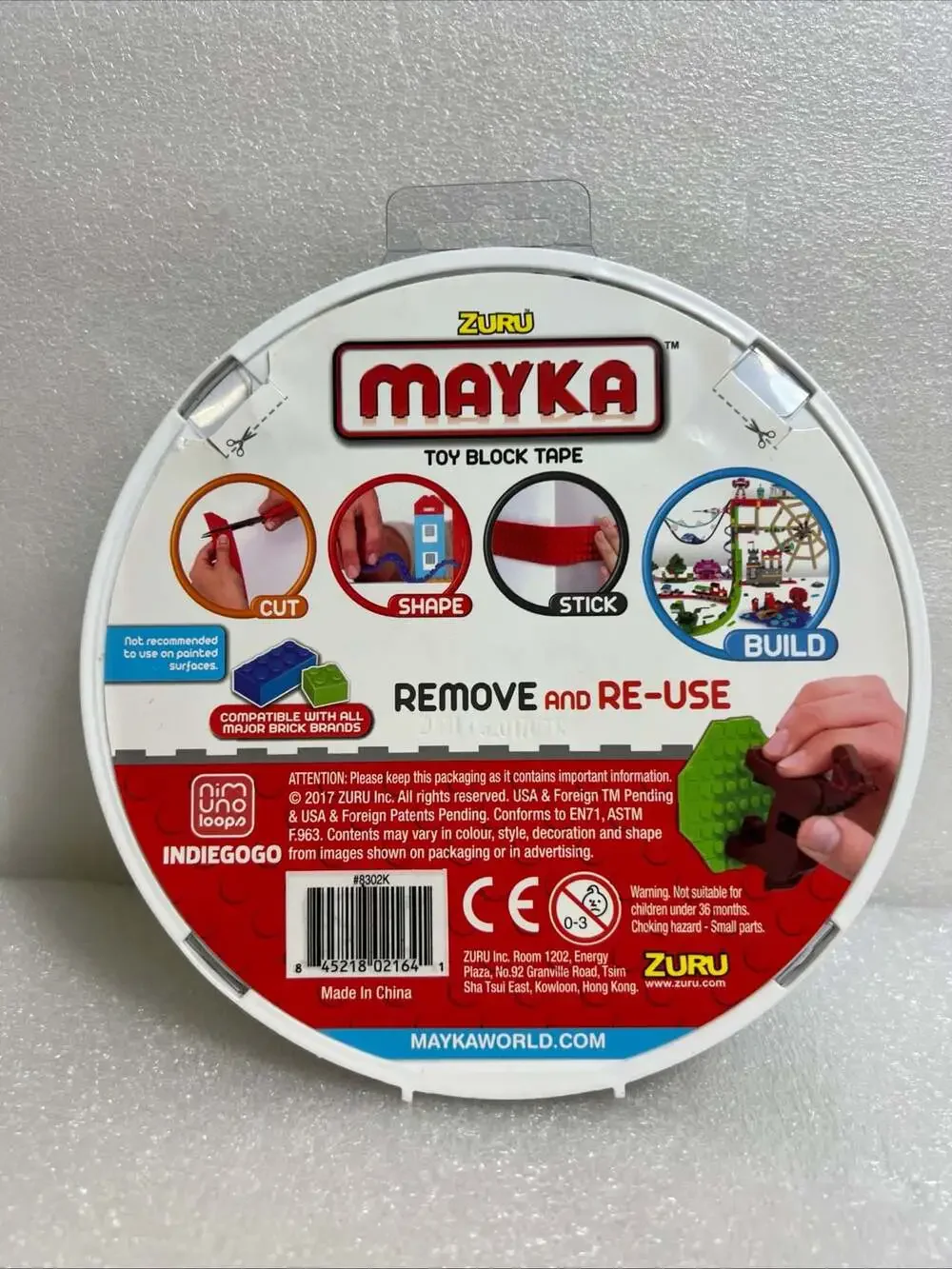 Zuru Mayka Toy Block Tape Black 2M / 6.5FT
